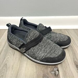 OrthoFeet Shoes Women’s 10W Quincy Gray Heathered Slip-On Stretchable Sneakers